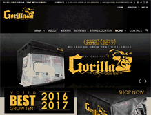 Tablet Screenshot of gorillagrowtent.com